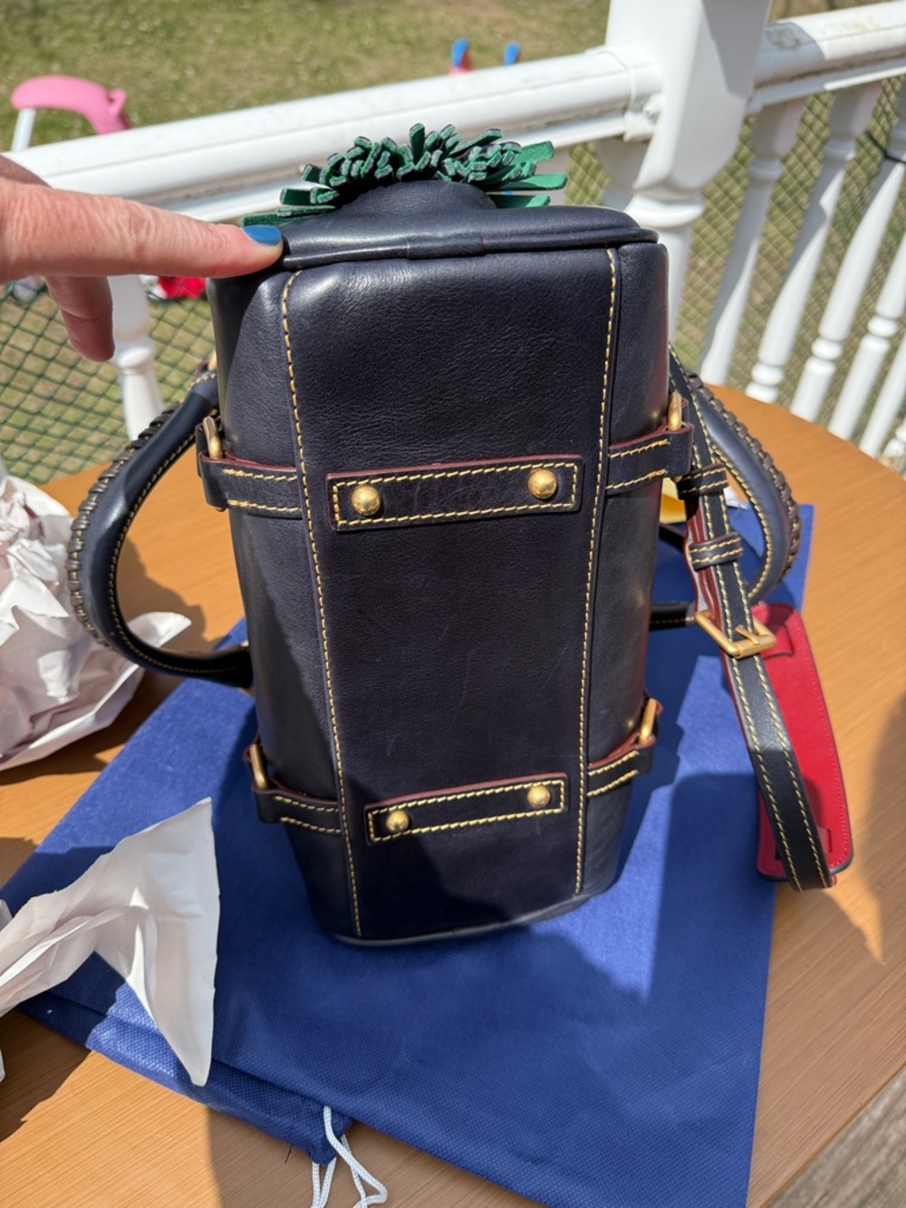 Dooney and Bourke Florentine Mini Satchel Navy EUC - Picture 8 of 14